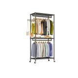 NEW $100 Heavy Duty Rolling Garment Rack, 3 Tiers