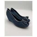 First Denim Wedge Shoes (Women's 40)