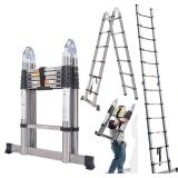 New $141 A-Frame Telescoping Ladder 3.8M Dual...