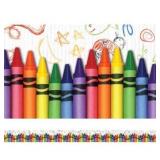 New $51 (3x39 ) 12pk Crayons Straight Border Trim