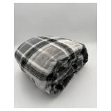 Plush Plaid Throw Blanket (New)