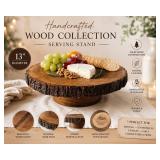 Handcrafted Wood Collection Serving Stand 13'