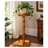 Wooden Pedestal Plant Stand (Vintage Style)