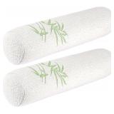 New $47 2Pcs Cylinder Pillows, 18x4 Memory Foam...