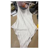 NEW White Square Neck Tank Bodysuit (M)