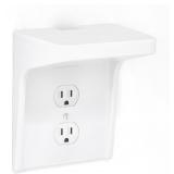 Outlet Shelf With Cord Storage White
