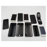 11 Smartphones & Flip Phone Parts Lot