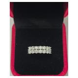 $1,250 App (1.00ct) Moissanite Silver Ring Set Sz6