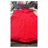 NEW (L) Red Terricloth Halter Top Romper