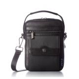 $120 Black Troy Bros Cowhide Leather Shoulder Bag