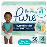 SEALED $41 (S4) Pampers Pure Baby Diapers
