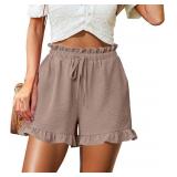 SEALED (XS) Women's Ruffled Shorts w/Pockets-BRN