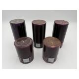 Mikasa Blackberry Pillar Candles Set of 5 (New)