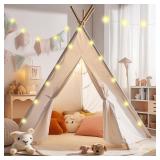 New $83 Indoor Teepee Tent for Kids with Stars...