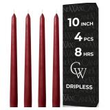 CANDWAX 10 inch Taper Candles Set of 4