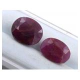 $9,250 App  11.5 ct Cert. Ruby gemstone pair