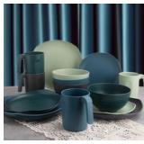 (16pcs) Plastic Dinnerware Set, Multicolour