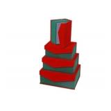 NEW 4 pk Nesting Box, Red/Green