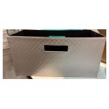USED(16x7) Metallic Silver Collapsible Storage Bin