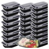 MISSING 25 Pack 28 oz Plastic Meal Prep...