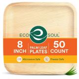 SEALED $45 (8') 50 pk Disposable Plates, square