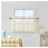 NEW (28'x24') 2 Panel Yellow&White Window Curtains