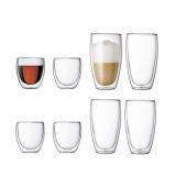 NEW $56 8pcs (8oz;15oz)Double Wall Clear Glass Mug