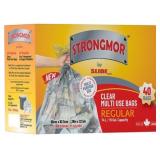 NEW 40PK Stronmor Clear Garbage Bags 26x36.5'