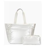NEW $34 2PC Women's Puffer Tote Handbag