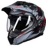 NEW $150 (M ,Grey Red) Motorcycle Sport Helmet