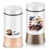 NEW Salt & Pepper Shaker Set w/Glass Bottom