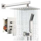 New $230 Brushed Nickel Shower System 10 Inches...