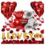 New Valentines Day Decor Foil Red Heart...