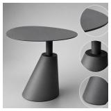 NEW $120 Glass-Top Side Table (Black Base)