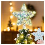 NEW Iridescent Light Up Xmas Tree Topper(6.3x7.3')