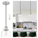 NEW $55 (6') Globe Pendant Light, Brushed Nickel
