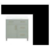 DAMAGED $560 Bath Vanity in Sage Green