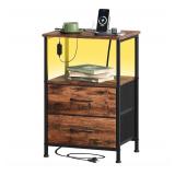 $70 Somdot Nightstand with 2 Fabric Drawers