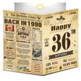 NEW 36th Jumbo Birthday Cards- 1990
