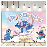 NEW Stich Themed Birthday Banner (5FTx4FT)