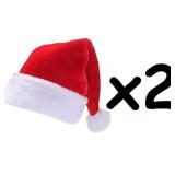 NEW $38 2PK Christmas Santa Hat for Adults