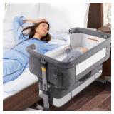 NEW $190 (94x72.4x84.5 cm) Baby Bassinet, Grey