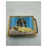Vintage Black Bear Brass Belt Buckle
