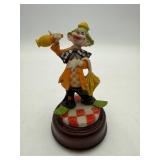 Musical Clown Figurine on Wooden Base 7ï¿½