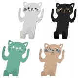 NEW 4PK Metal Cat Hooks, Self-Adhesive