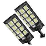 NEW $60 Baiston Solar Street Lights Outdoor 2 Pack