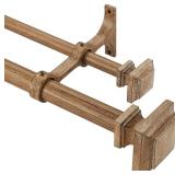 SEALED $52 Double Wood Curtain Rods for Windows...