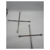 2 Heavy-Duty Cross Lug Wrenches Tire Iron Set
