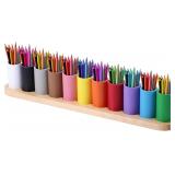 NEW $39 (11ct, Colored) Wooden Pencil Holder
