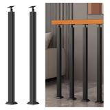$80 Square Stair Baluster Black Metal Railing